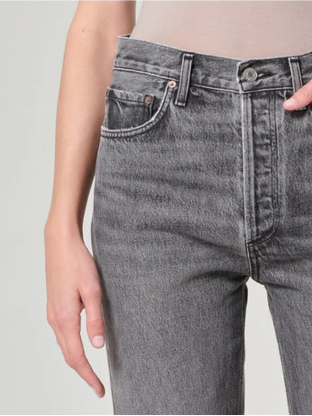 agolde raw hem pinch waist jean